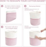 JUTE MULTIPURPOSE BASKETS FOR HOME PINK AND WHITE - Image 3