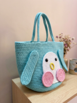 Jute Tote Bags for Women (AQUA)