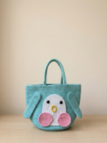 Jute Tote Bags for Women (AQUA) - Image 5