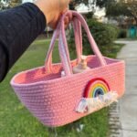 Jute Rainbow Storage Bags (Pink)
